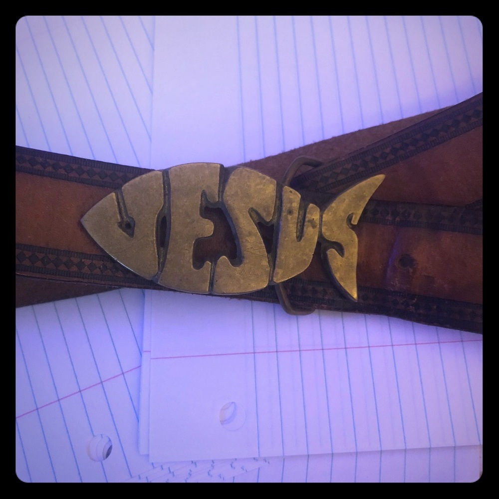 Vintage Jesus fish belt